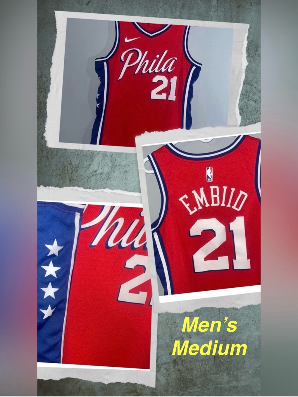 Philadelphia 76ers Red #21 Joel Embiid Statement Edition Nike Swingman Jersey